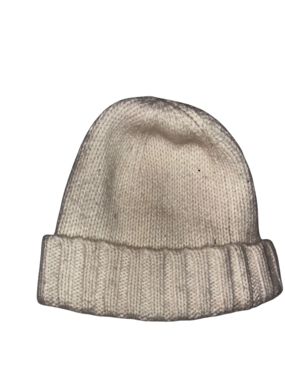 J. Crew cream white cashmere wool classic beanie knit cap hat